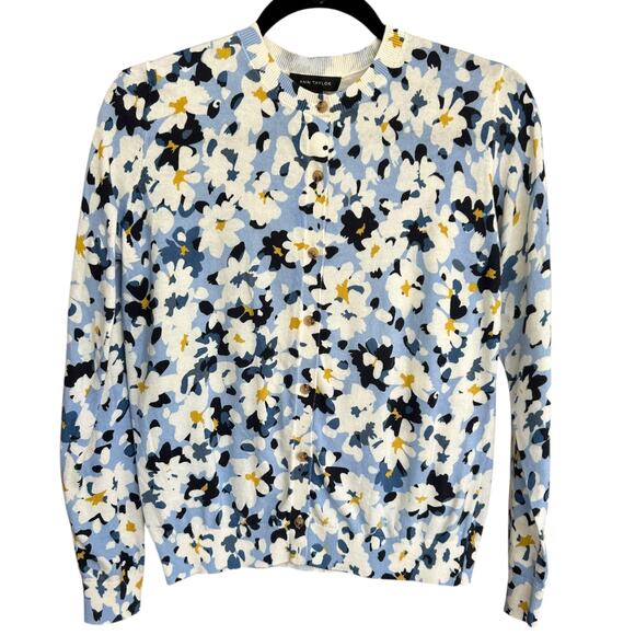 Ann Taylor Women's Daisy Floral Cardigan Size Small - Picture 2 of 5